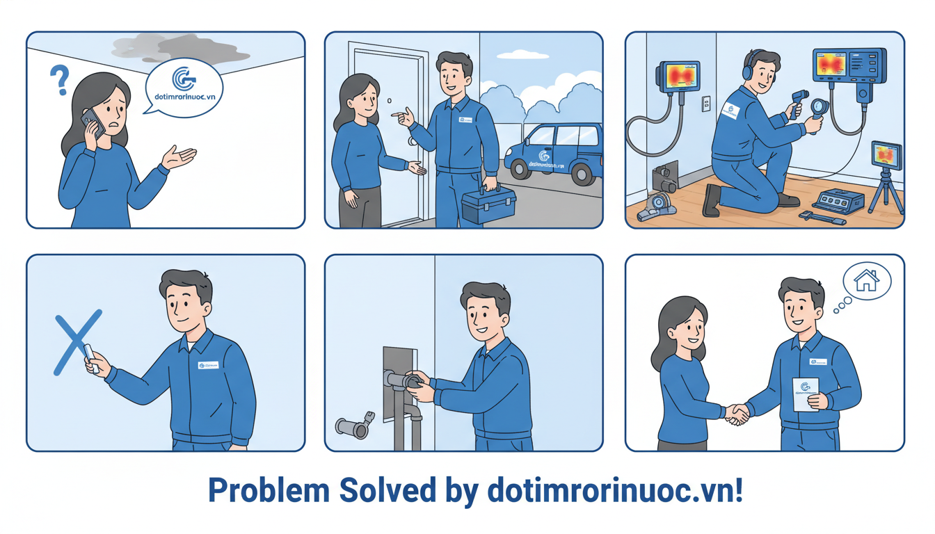 Quy trình triển khai Dịch vụ dò tìm rò rỉ nước của đội ngũ chuyên gia